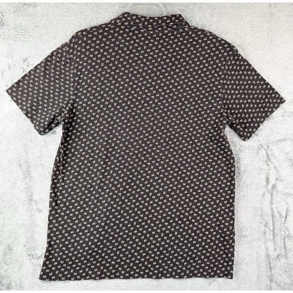 Ralph Lauren Polo Golf Shirt Sz M Brown Floral All Over Print - Picture 3 of 6